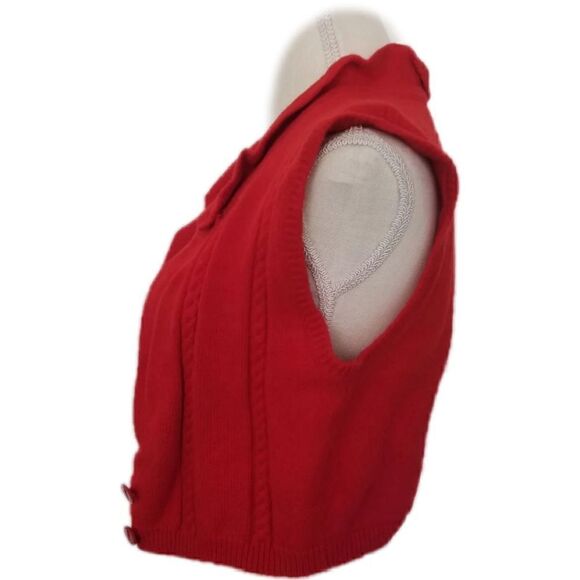 Pendleton Red Wool Vest Vintage 100% virgin wool cropped button up 70s - Picture 8 of 8